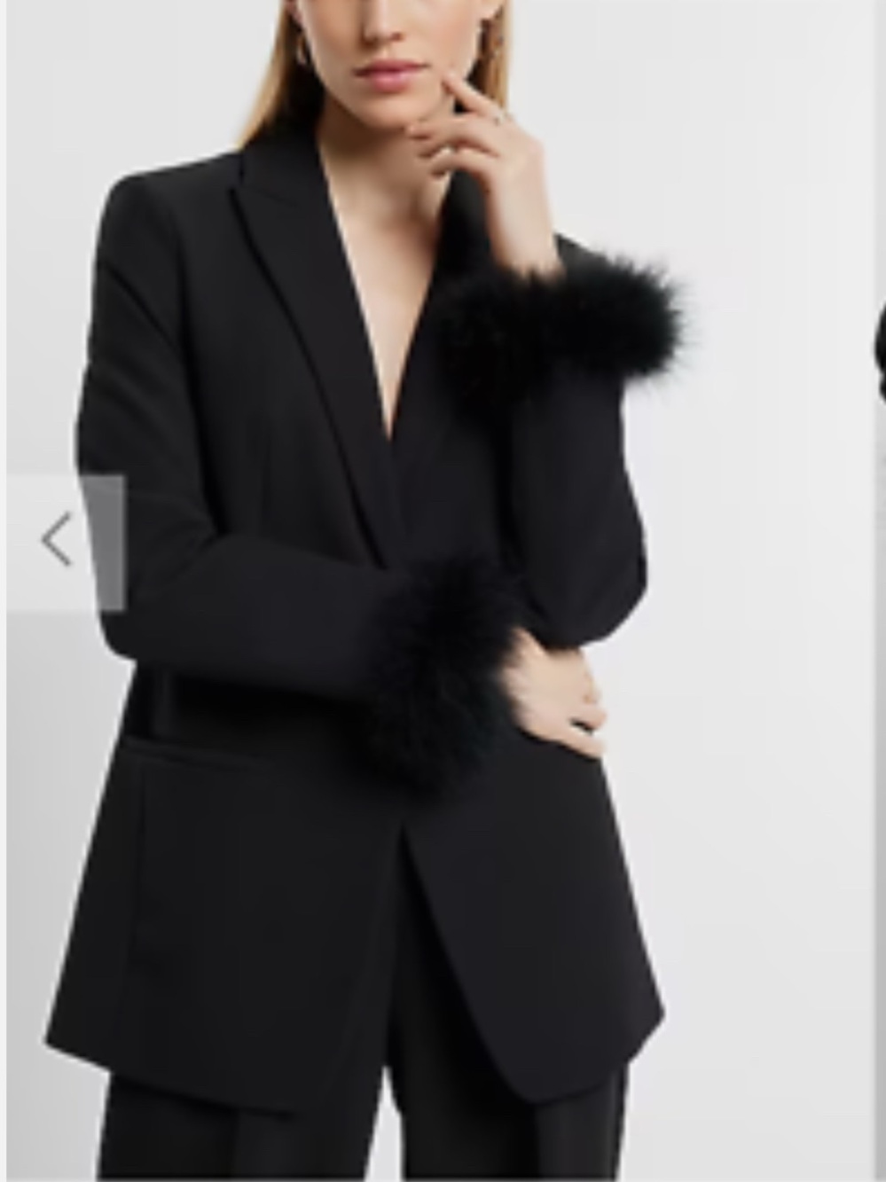 Express one button Feather cuff blazer black size M